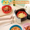 Silicone Air Fryer Liner with Handles Round Foldable Mats for Baking Frying Steaming Food-Grade Non-Stick Heat-Resistant Baking Tray