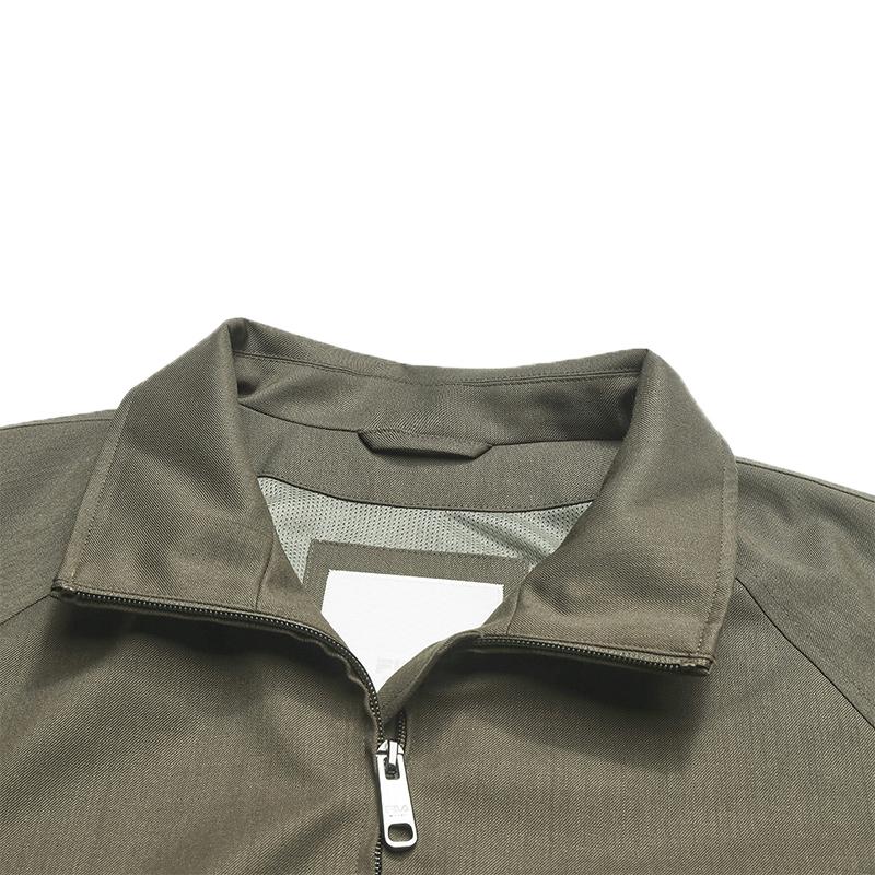 FILA Milano Series Fashion Simple Classic Casual Versatile Comfortable Relaxed Workwear Loose Solid Color Woven Zip Long Sleeve Jacket F11M625739F-LK