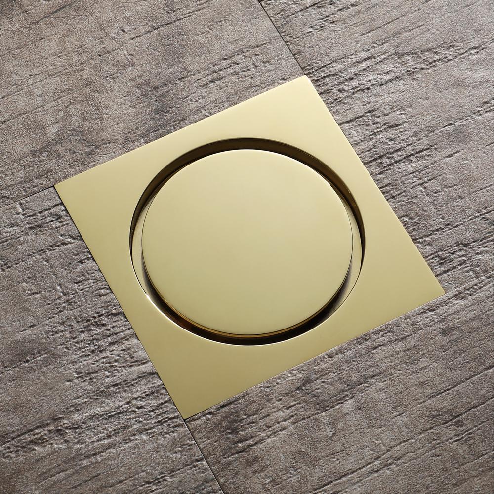 HIDEEP Bathroom Accessories Brass Lemon Yellow Floor Drainage Deodorant Floor Drain Brass