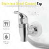 5 Litre Glass Water Dispenser with Tap, Infuser & Stand - Air Tight Lid Detox Water Jar - Mason Jar - Counter Tabletop Juice