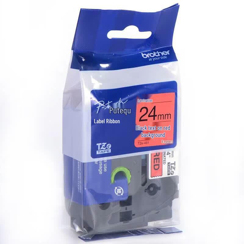 Brother TZE-451 24mm Red-Black Label Tape