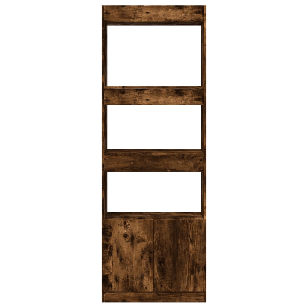 Highboard 63x33x180 cm Smoked Oak Engineered Wood