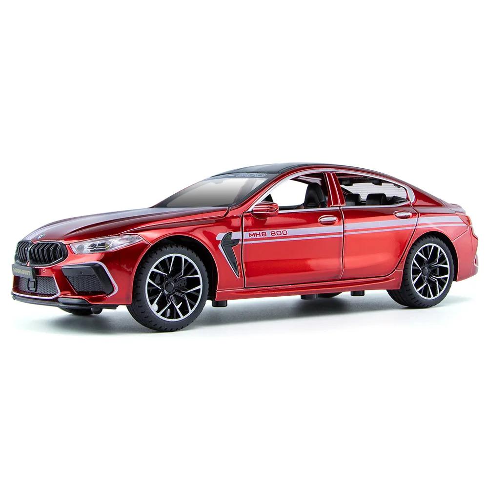 1:24 BMW M8 MH8 800 MANHART Leichtmetall-Automodell Diecast-Metall-Spielzeugfahrzeuge Automodell Sound und Licht Hohe Simulation Kindergeschenk