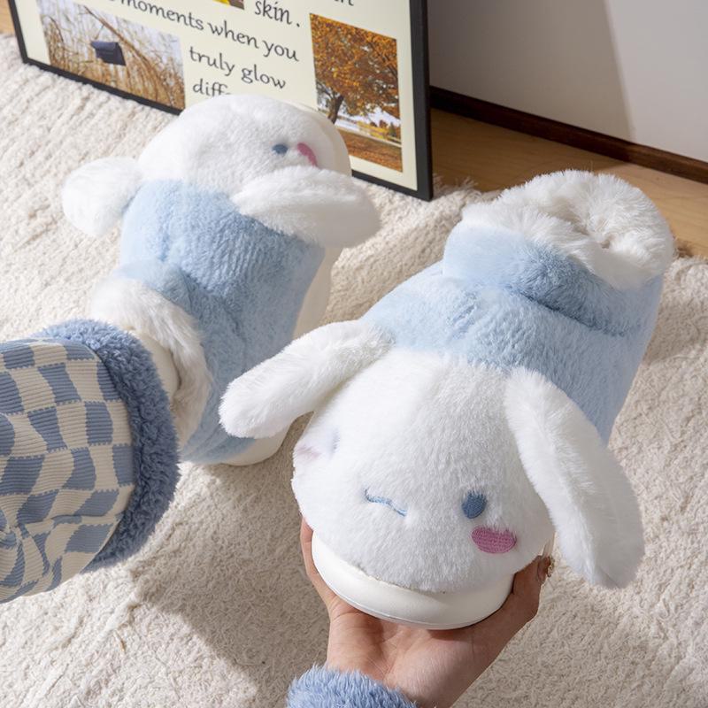 

Женские плюшевые хлопковые тапочки с рисунком «Корица» на каблуках — зимняя теплая обувь Sanrio для дома и улицы. Cinnamon Dog High Top, 36-37