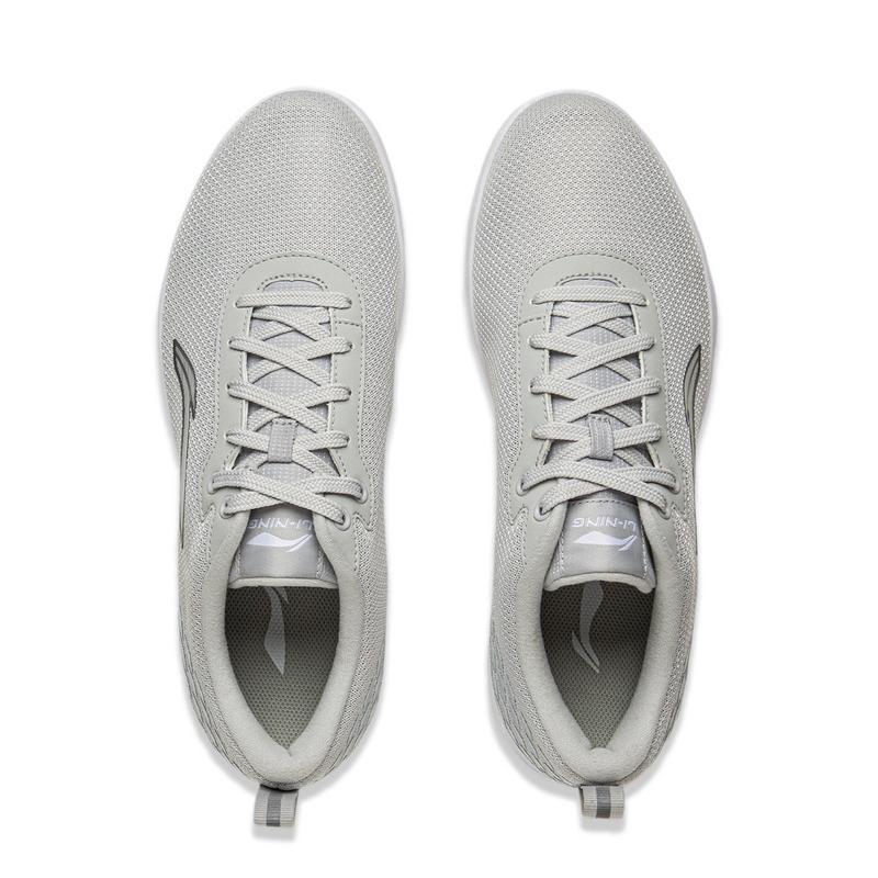 Li Ning Comfortable Fashion Versatile Shock Absorbing Non-Slip Wear-Resistant Low-Top Casual Running Shoes Men sneaker Light-Gray ARSV073-2