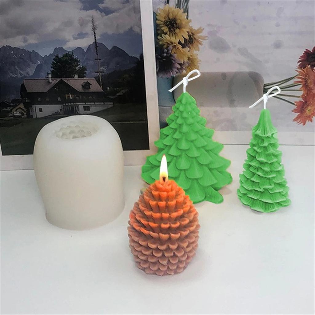 3D Tannenzapfen Silikonformen Kerzenformen Epoxidharzformen Gipsformen Handgefertigte Ornamentformen für die Kerzenherstellung
