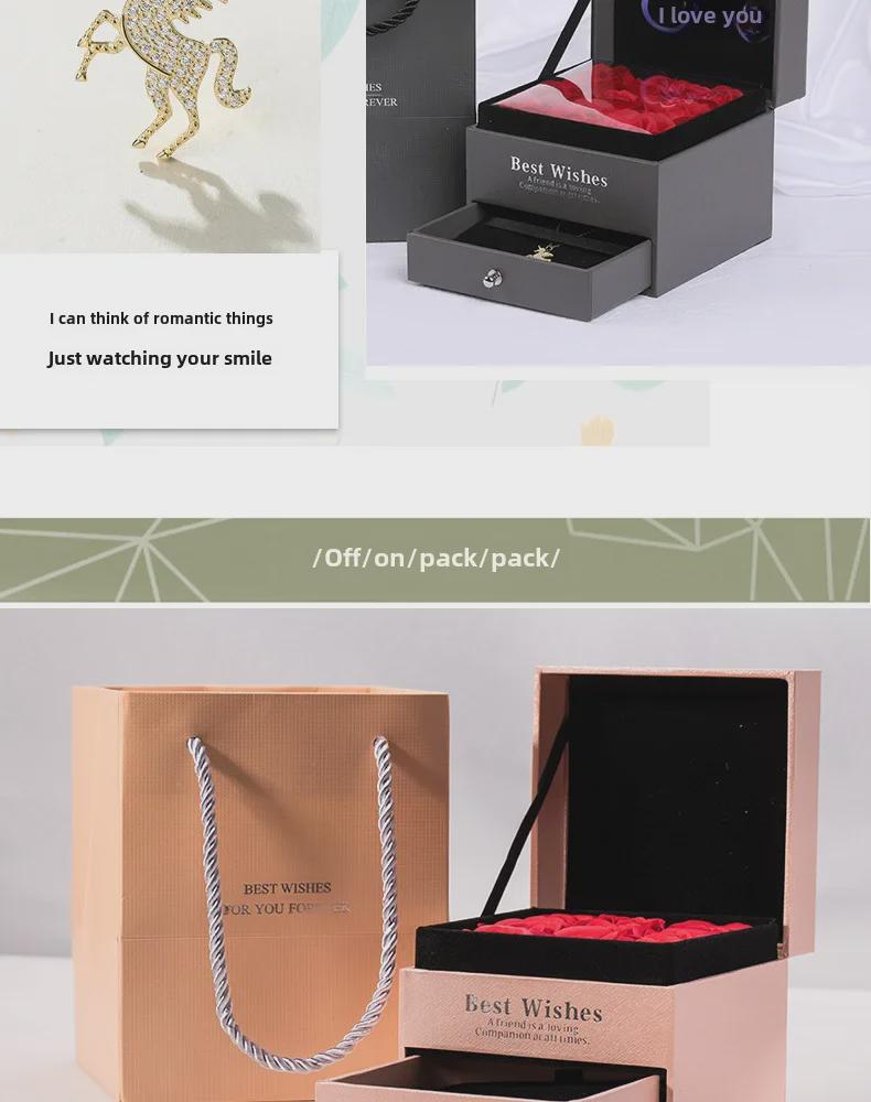 Coffret cadeau Saint-Valentin 520 roses avec collier et bracelet pour petite amie