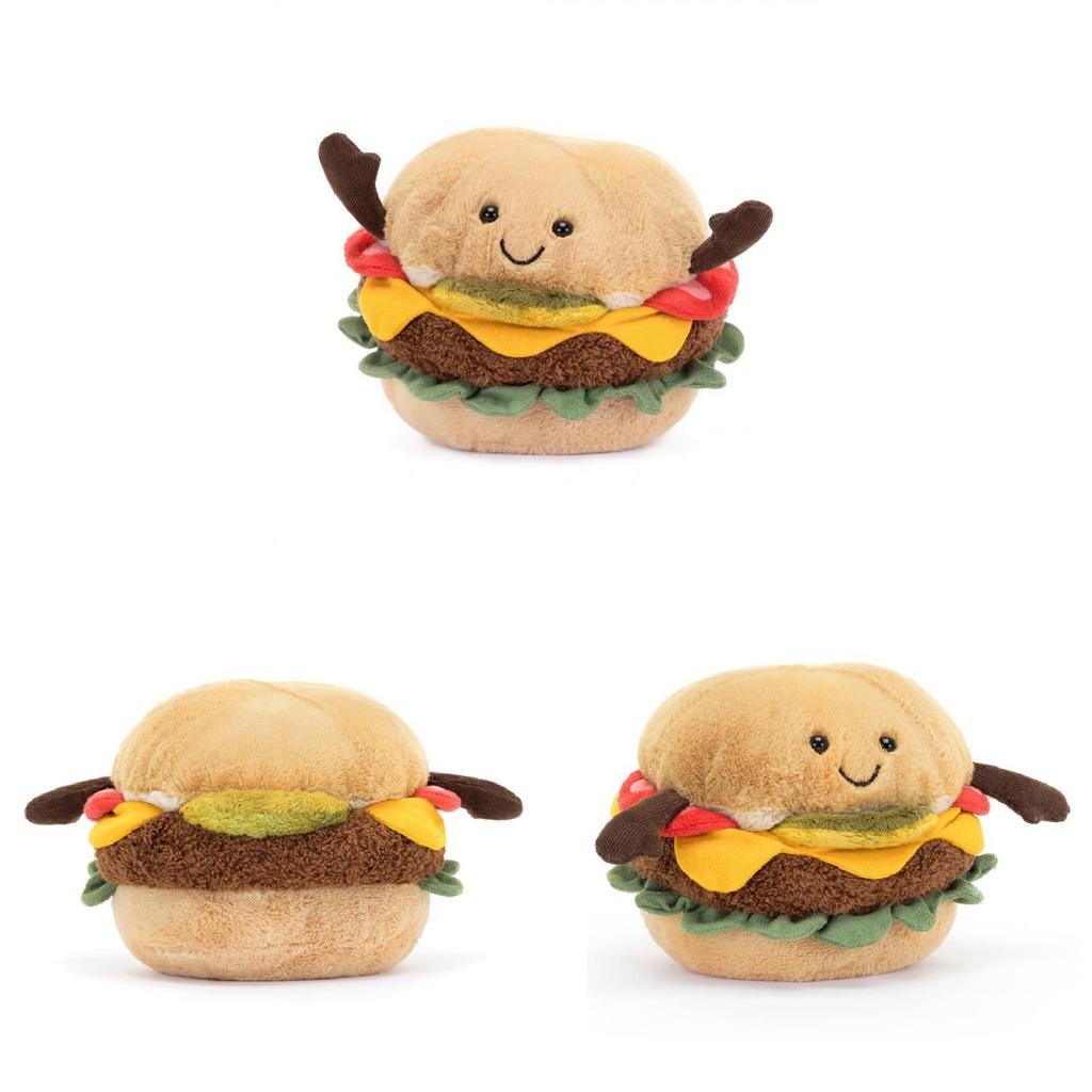 Peluche Giocattolo Jc Amuseables Burger con Materiale Peluche Corto per Regalo di Compleanno per Bambini