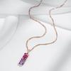 Collana con ciondolo ovale viola rosso zircone con intarsi irregolari, collana da donna di lusso, catena dorata, gioielli di lusso per feste e regali