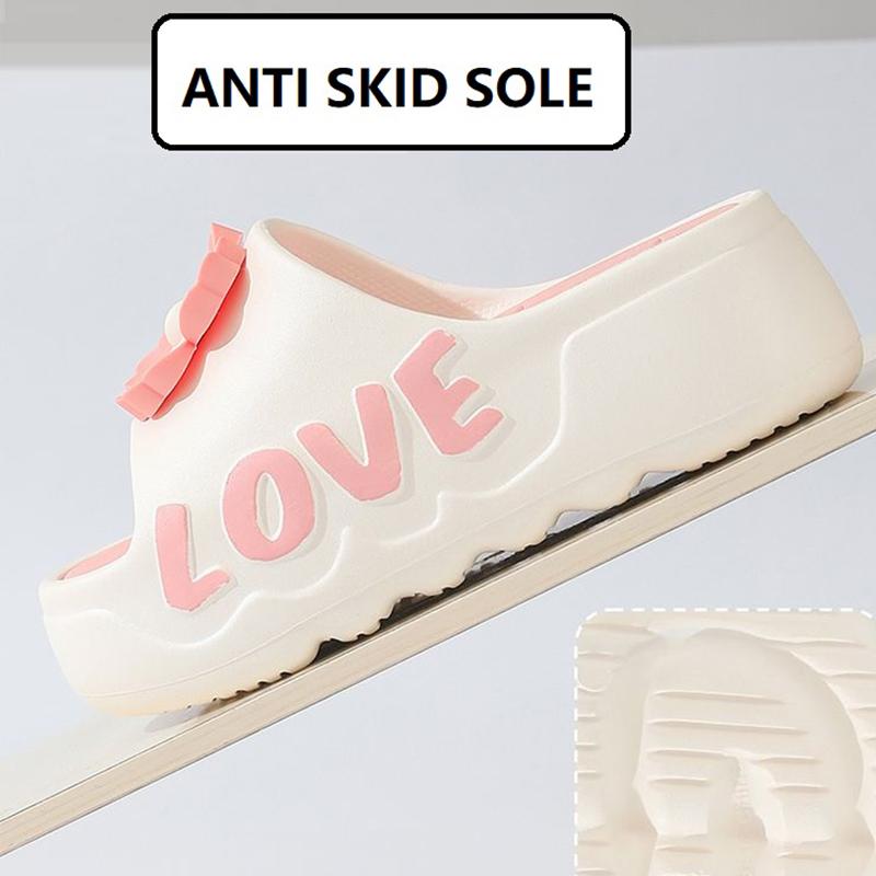 Fashion New pink flower high heel slipper women's outdoor slides sweet backless beach shoes woman flat platform mules elevator slippers