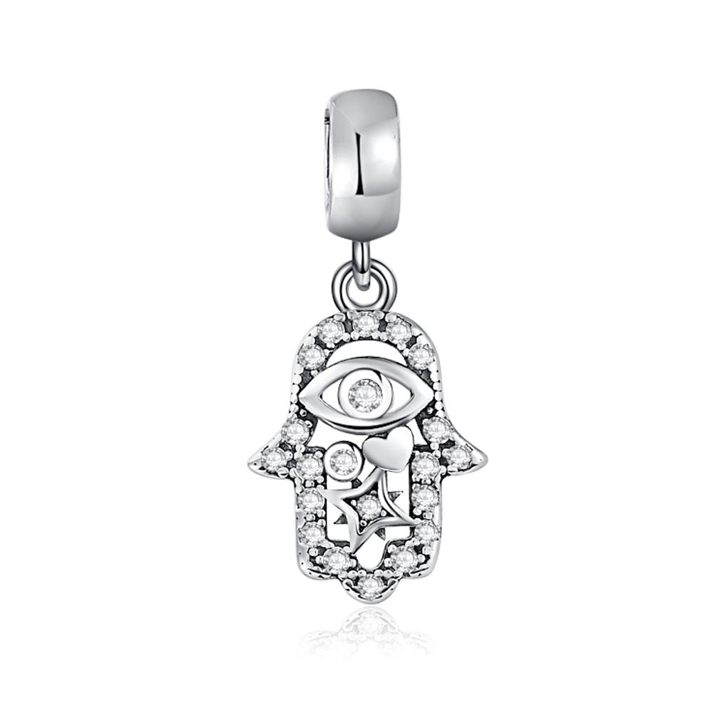 New Copper Devil'S Eye Blue Palm Charm Fit Original Bracelet Accessories Women Jewelry