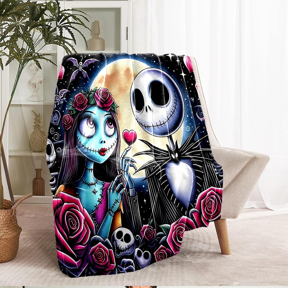 The Nightmare Before Christmas Theme Printed Blanket - Perfect for Couch, Bed, Travel & Outdoor Use | Machine Washable, Cozy & Durable.
