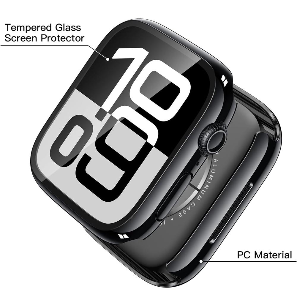 Ochrona ekranu do etui Apple Watch 11 10 42mm 46mm Akcesoria Poszycie Twardy zderzak z PC + Szkło hartowane Pokrowiec iWatch Seria 11
