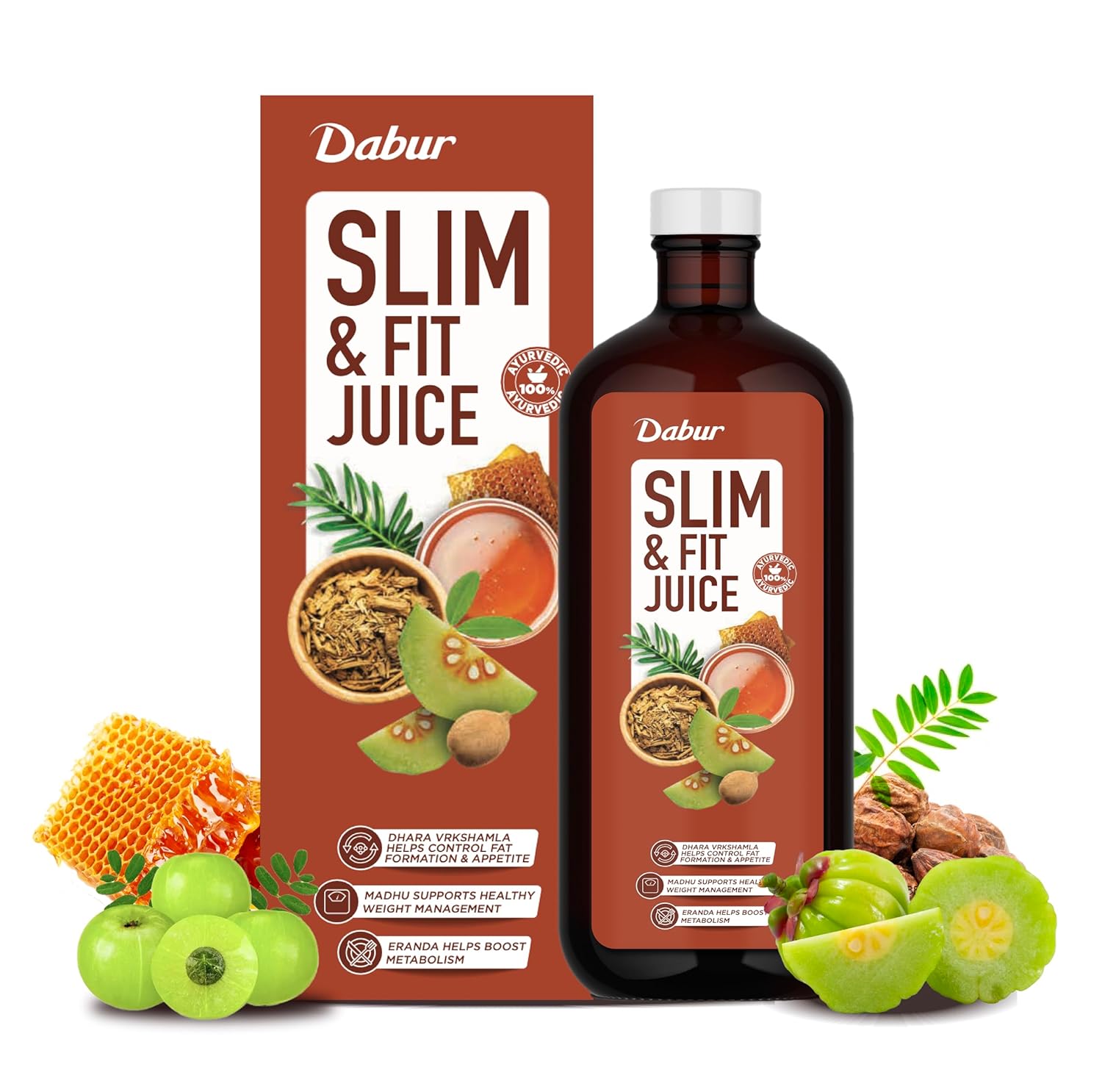 

Аюрведический сок Dabur Slim & Fit 1 л | Напиток для естественного контроля веса | Помогает ускорить метаболизм, контролировать аппетит и улучшить пищеварение