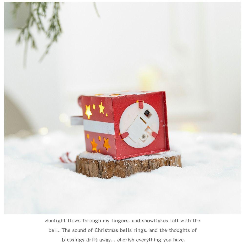 Iron Lighted Gift Box Pendant Hanging Rope Holiday Hanging Decor Xmas Tree Hanging Ornament