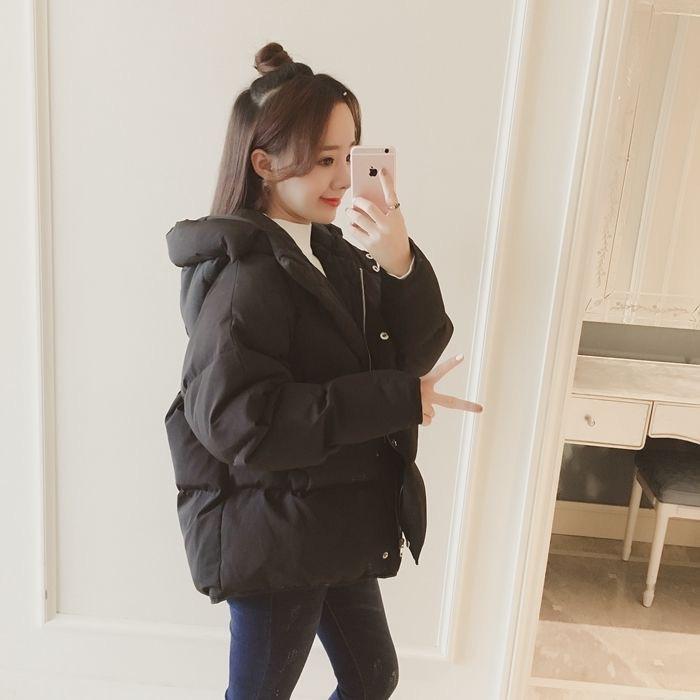 Winter new  clothes women's short loose student hooded jacket bread clothes women's down cotton clothes