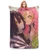 Mitsuri Kanroji And Iguro Obanai Blankets Soft Warm Flannel Throw Blanket Plush For Bed Living Room Picnic Travel Home Couch