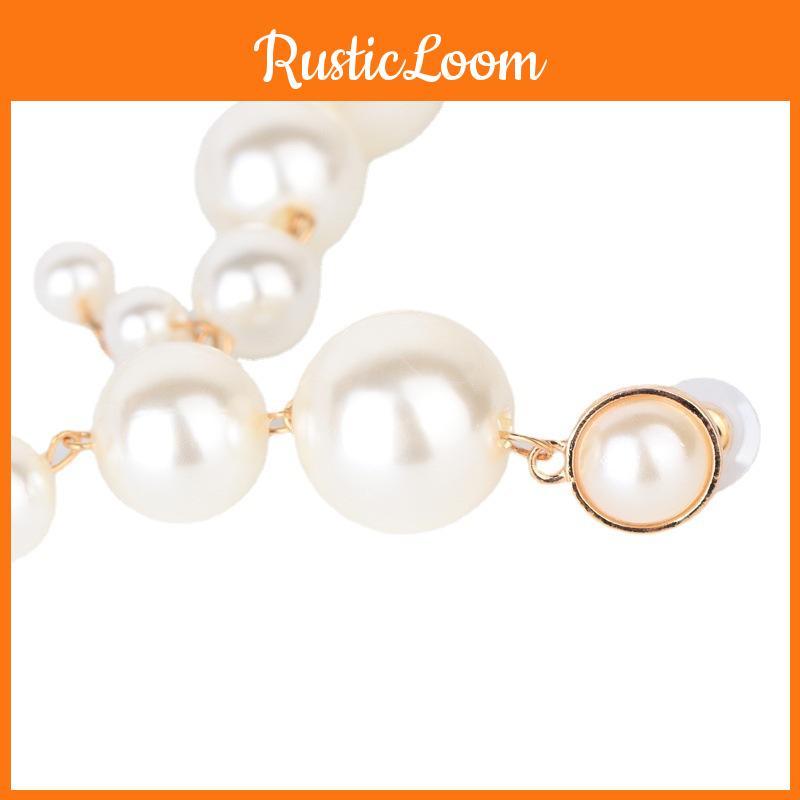 Elegant Pearl Long Earrings With Gradient Design Chic And Accessories Stylish