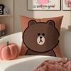 Cute Korean LLINE FRIENDS brown bear and cony Cushion Cover Pillowcase Short Plush Invisible zipper Room Sofa Cushion Cover