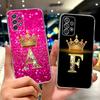 For Samsung A53 Clear Case Luxury A-Z Letters Fashion Crown 2D Painted Soft Funda For Samsung Galaxy A53 Phone Casing SM-A536B