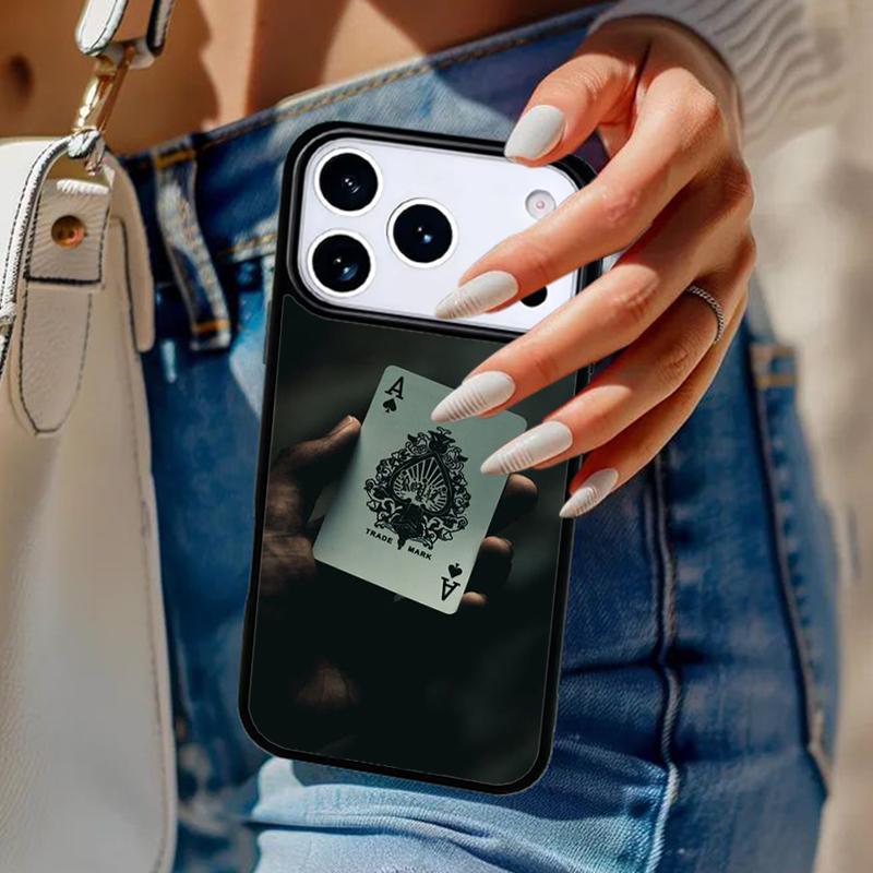 Ace of Spades Poker soft Phone Case For iPhone 17 Air 14 15 13 12 Max Cover For Apple 14 15 16 16e 11 Pro Max Plus Coque