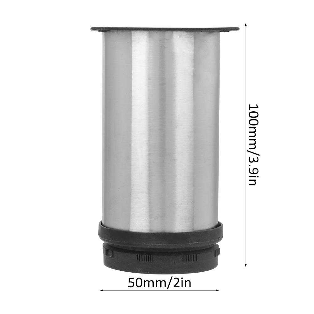 4 ks pokovování z nerezové oceli Nastavitelné kulaté nábytkové nohy 50 x 100 mm pro pohovku na čajový stolek