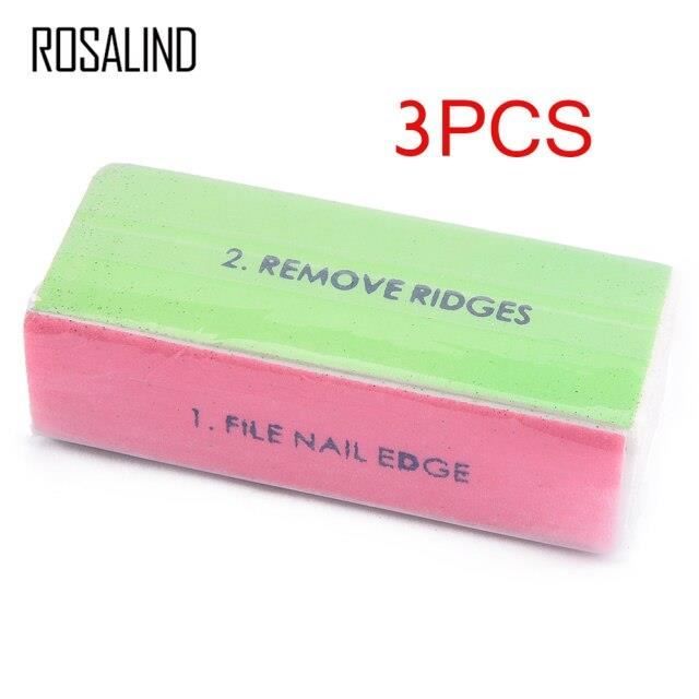 Lime de ponçage pour les ongles, 3 pièces, bloc tampon, brillant, 4 côtés*HH17635