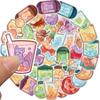 40 Glass Bottles, Little Fox Graffiti Stickers, Decorative Guitar Suitcase DIY Creative Waterproof Model