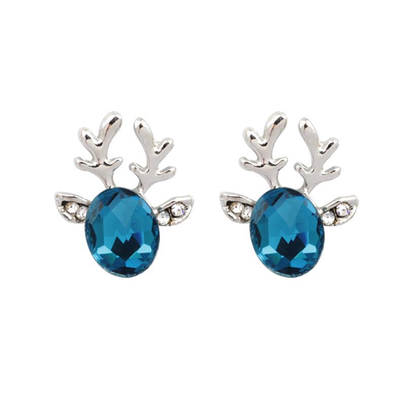 Luxury Crystal Reindeer Antler Earrings for Christmas
