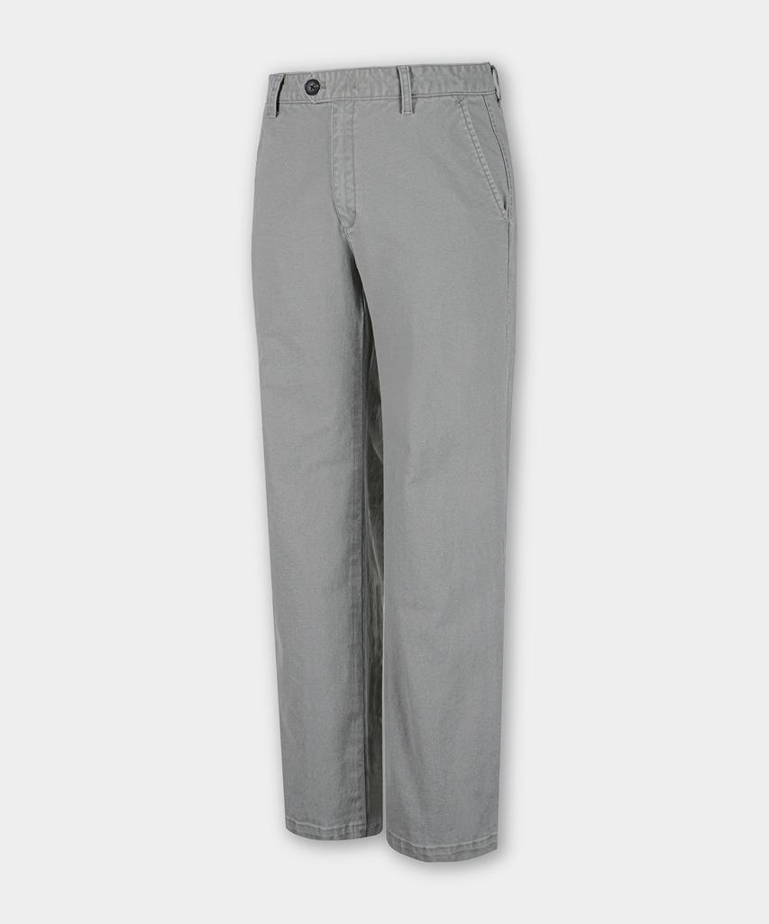 BIRBANTE Garment-Washed Spandex R.C. Fit Chino Pants - Light Gray
