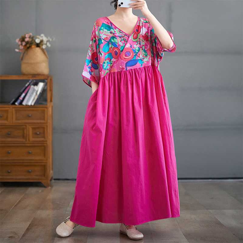 Summer V-neck Dress Long Dress