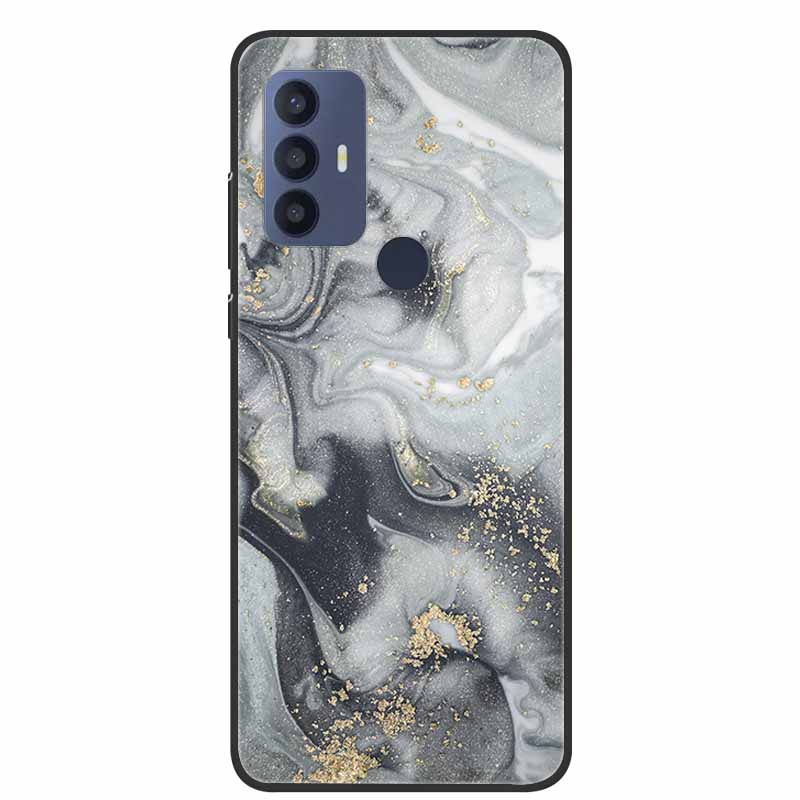 For TCL 30 SE Case Soft Silicone Marble TPU Black Cover for TCL 305 306 30SE 6.52'' Phone Back Cases for TCL30SE 6165H Coque New