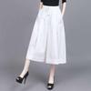Women's Wide-Leg Elastic Waist Letter Print Pants: Summer Skirt Pants with Loose Fit and Casual Elegance