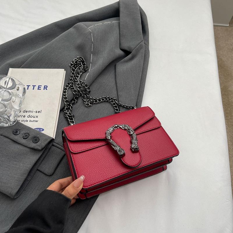 New High-end Light Luxury Solid Color Chain Bag Single Shoulder Oblique Span Trendy Women's Bag