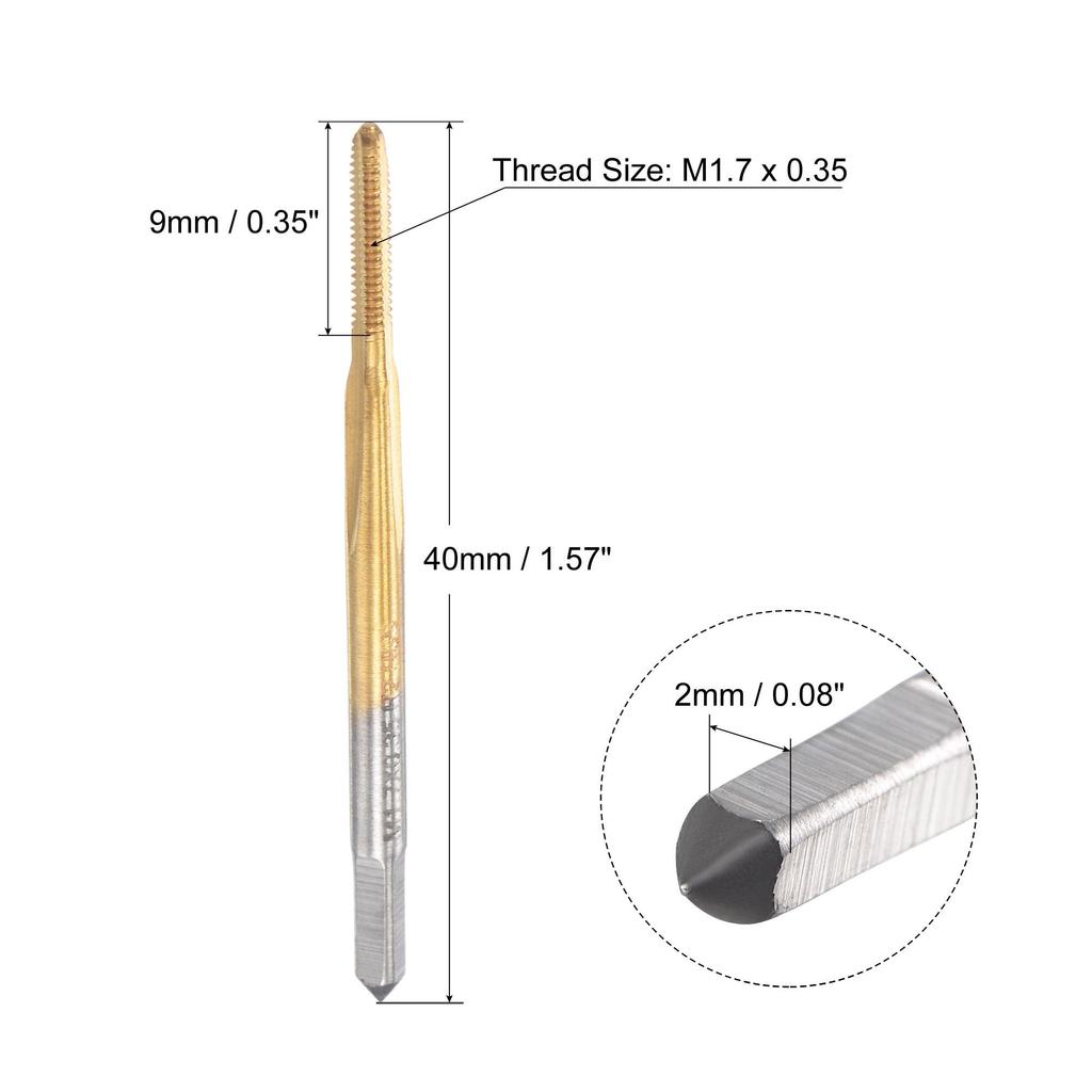 uxcell Machine Micro Thread Tap Thread Milling Machine Tap Screw Tap Metric M1.7 x