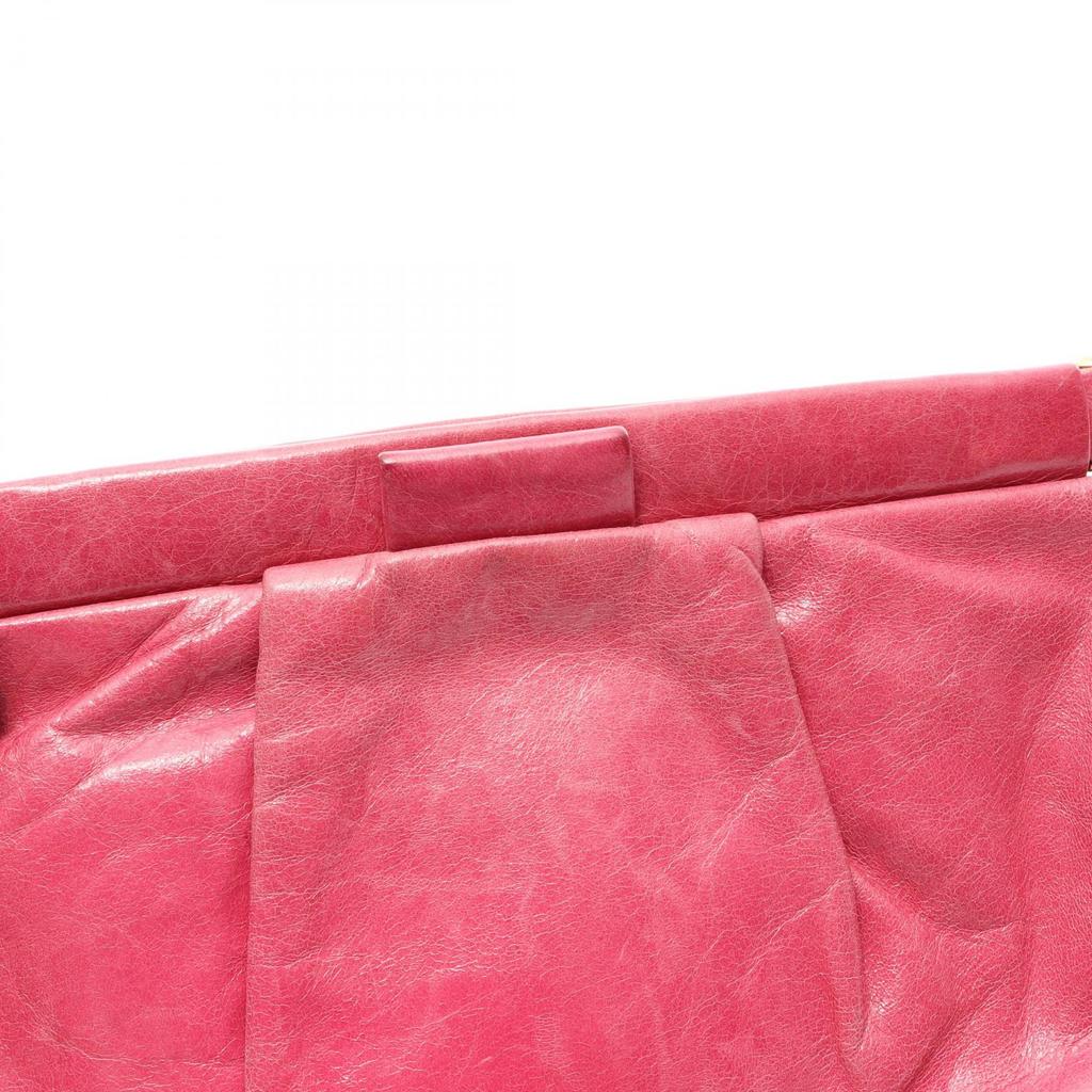 Used Miu Miu business bag clutch bag leather Pink Used Women