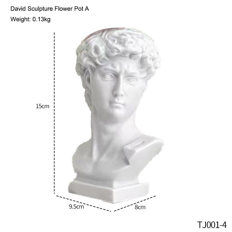 Creative David Art Statue Flowerpot for Inserting Dried Flowers and Simulating Flowers Home Living Room Bedroom Decoration Gift