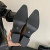 Fashion Sexy Pointed Toe Cowboy Ankle Boots Women Square Heels Goth Short Booties Autumn Winter Street Style Buckle Strap Botas Mujer