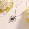 European-American Style Paw Print Heart Pendant Necklace for Dogs