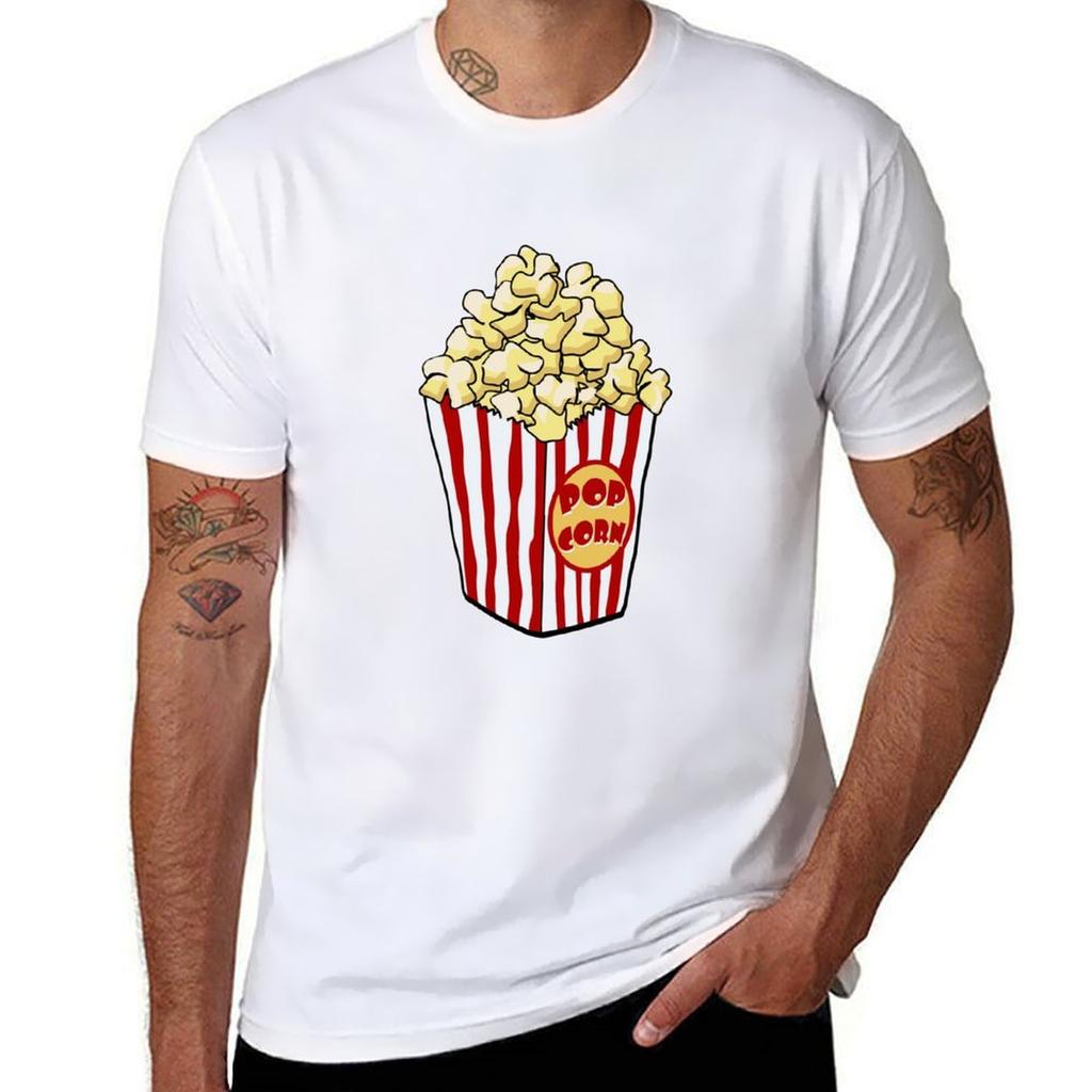 Cartoon Popcorn Bag TShirt Casual Lightweight Short Sleeve Top