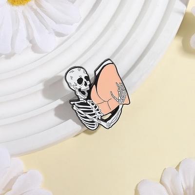 Punk Skelett Hintern Emaille Anstecknadeln Custom Sexy Broschen Reversabzeichen Kleidung Gothic Schmuck Geschenk für Freunde