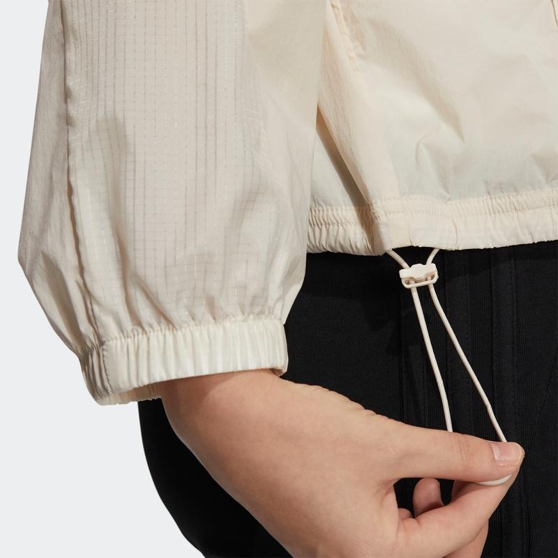 Adidas Vintage sportovní bunda na zip Dámské bundy Krémová HA3639