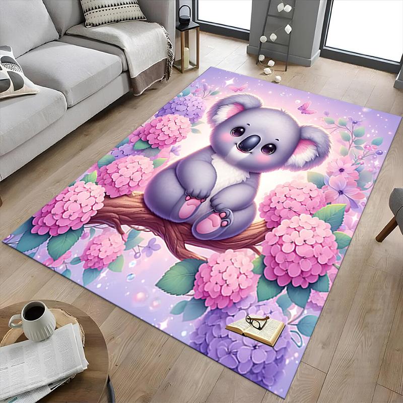 1PC Koala Flowers Extra Large Non Slip Floor carpet, Office, family, bedroom, Studio Large Area Rug Indoor Rugs