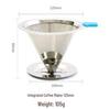 145mm Stainless Steel Coffee Filter with Double-Layer Screen