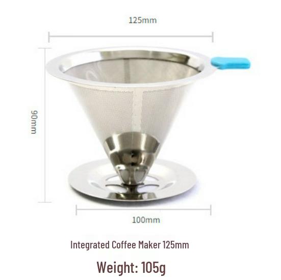 145mm Stainless Steel Coffee Filter with Double-Layer Screen