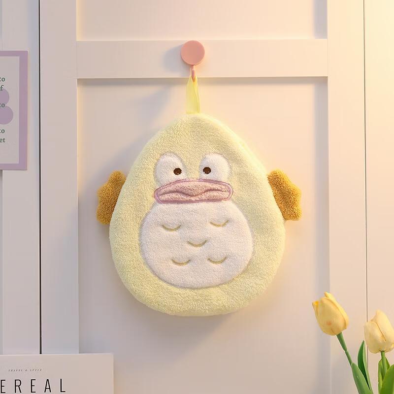 JINGRUIXIANG Cute Cartoon Double-Layer Coral Fleece Hand Towel
