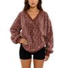 Women's V-Neck Sweatshirt Plush Solid Color Casual Fashion Long Sleeve With Pocketed Pullover Top