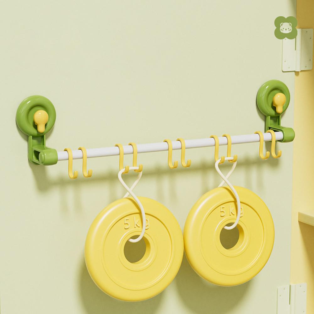 Candy Color Suction Cup Hook Sliding Track S Hook Movable Bathroom Door Hooks Towel Rack Removable Hanger Home Storage Supplies