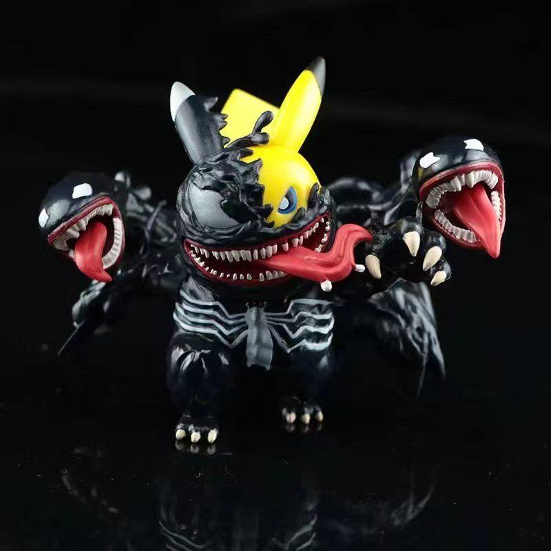 Carnage Cosplay Pikachu Action Figure - Red Q Version Statue Spider-Man Theme Desktop Decor for Adult Collection