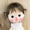 BJD Wig Qbaby Blyth Amydoll Cute Soft Bangs Ponytail with Long Hair For Big Head Doll Dolls Toy Doll Accessories 10 Inches